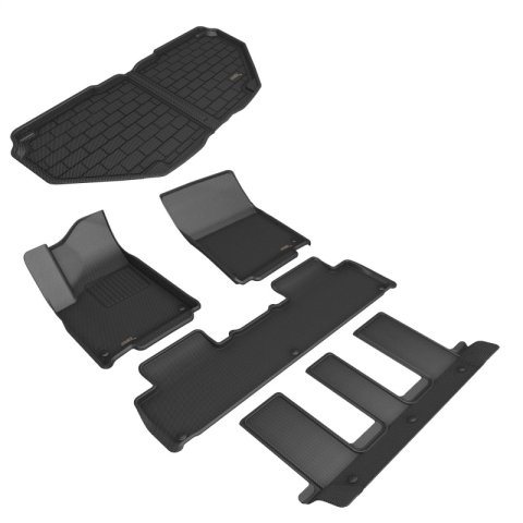 3D MAXpider 22-24 RIVIAN R1S Kagu Black Floor Mat - Row 1/2/3 thumbnail 2