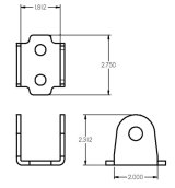 Ridetech Bolt-On Panhard Bar Frame Bracket Black Powdercoat thumbnail 3