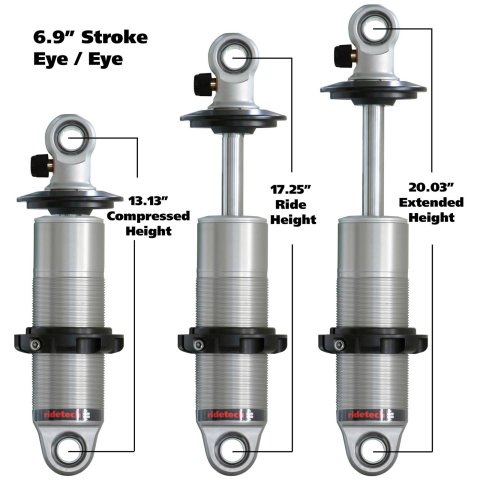 Ridetech HQ Series CoilOver Shock 6.9in Travel 2.5in Coil Eye/Eye Mounting 13.125in/20.025in thumbnail 1