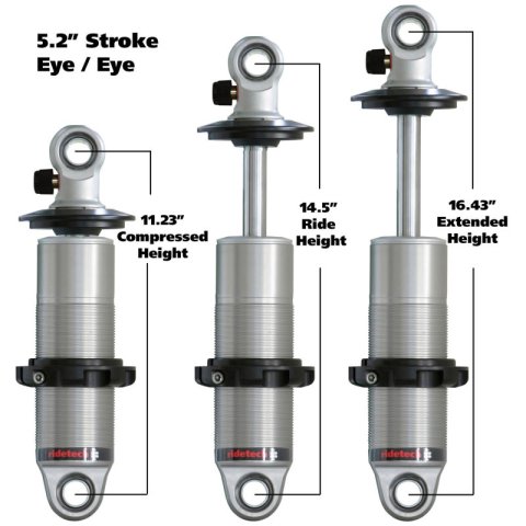 Ridetech HQ Series CoilOver Shock 5.2in Travel 2.5in Coil Eye/Eye Mounting 11.225inx16.425in thumbnail 4