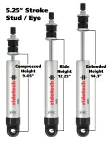 Ridetech HQ Series Shock Absorber Single Adjustable 5.25in Stroke Eye/Stud Mounting 9.05in x 14.3in thumbnail 3