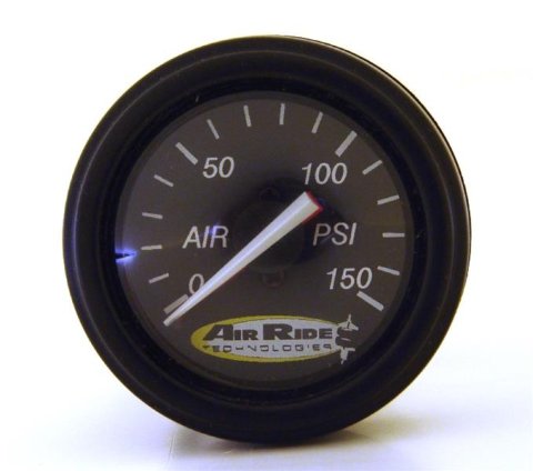 Ridetech Air Pressure Gauge Dual Needle Black Face 150psi w/ Fittings thumbnail 1