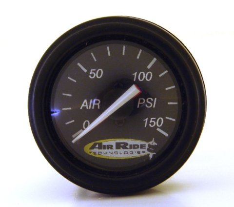 Ridetech Air Pressure Gauge Dual Needle Black Face 150psi w/ Fittings thumbnail 2