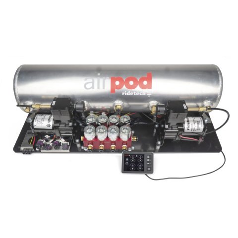 Ridetech RidePro E5 Air Ride Control System 5Gal Dual Compressor AirPod Hi-Flow Big Red 3/8in Valves thumbnail 3