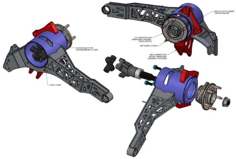 Ridetech 63-79 Chevy Corvette Rear StrongArms System For C7 Hubs thumbnail 7