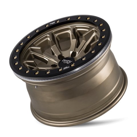 Dirty Life 9303 DT-1 17x9 / 6x139.7 BP / -12mm Offset / 106mm Hub Satin Gold Wheel - Beadlock thumbnail 2
