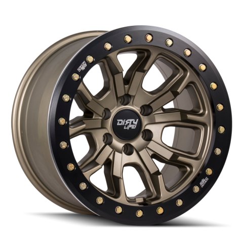 Dirty Life 9303 DT-1 17x9 / 5x127 BP / -38mm Offset / 78.1mm Hub Satin Gold Wheel - Beadlock thumbnail 3