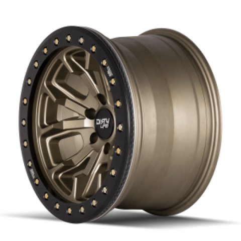 Dirty Life 9303 DT-1 20x9 / 8x170 BP / 0mm Offset / 130.8mm Hub Satin Gold Wheel - Beadlock thumbnail 3