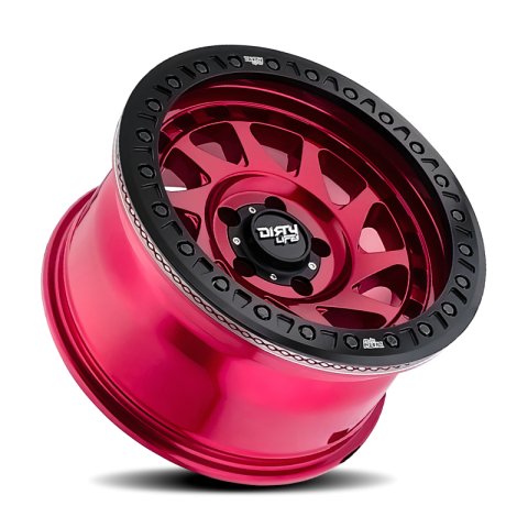 Dirty Life 9313 Enigma Race 17x9 / 6x139.7 BP / -12mm Offset / 106mm Hub Crimson Candy Red Wheel thumbnail 1