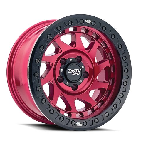 Dirty Life 9313 Enigma Race 17x9 / 6x139.7 BP / -12mm Offset / 106mm Hub Crimson Candy Red Wheel thumbnail 2