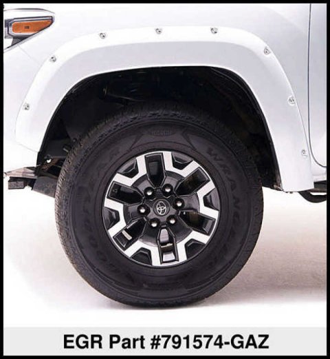 EGR Bolt-On Look Color Match Fender Flares 791574-GAZ Flares, Bolt On Look, ABS Plastic, Summit White, 2.00 in. Wide, Chevy, Silverado, Front and Rear, Set of 4 thumbnail 8