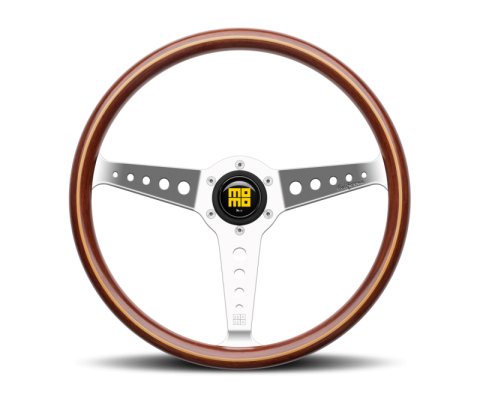 Momo California Wood Steering Wheel 360 mm - Mahogany Wood/Polished Spokes thumbnail 1