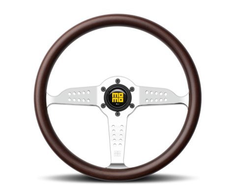 Momo Super Grand Prix Steering Wheel 350 mm - Mahogany Wood/Polished Spokes thumbnail 2