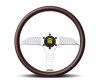 Momo Super Grand Prix Steering Wheel 350 mm - Mahogany Wood/Polished Spokes thumbnail 3