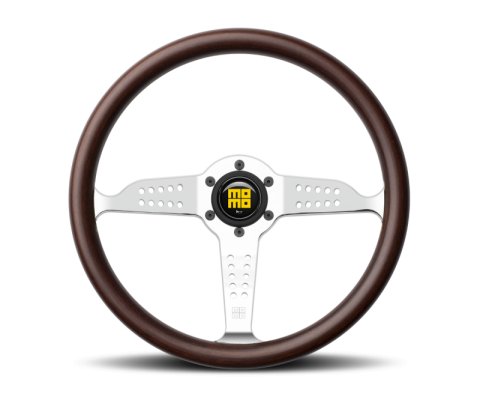 Momo Super Grand Prix Steering Wheel 350 mm - Mahogany Wood/Polished Spokes thumbnail 4