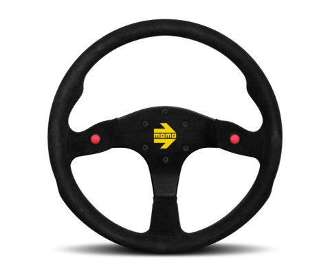 Momo MOD80 Steering Wheel 350 mm - Black Suede/Black Spokes thumbnail 1