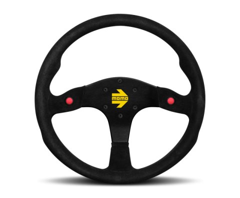 Momo MOD80 Steering Wheel 350 mm - Black Suede/Black Spokes thumbnail 2