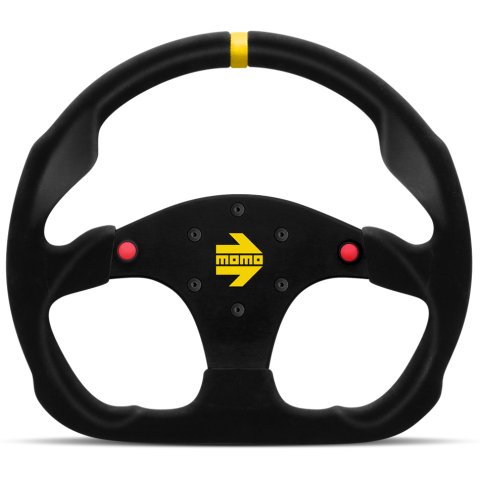 Momo MOD30 Buttons Steering Wheel 320 mm - Black Suede/Black Spokes/1 Stripe thumbnail 4