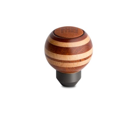 Momo Targa Heritage Shift Knob - Round Wood, Layered Mahogany and Beechwood, Leather Insert Top thumbnail 1