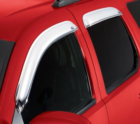 AVS 07-16 GMC Acadia Ventvisor Outside Mount Front & Rear Window Deflectors 4pc - Chrome thumbnail 5