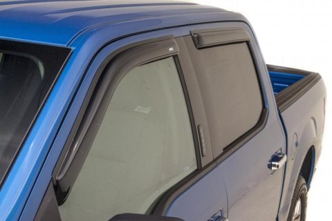 AVS 15-18 Ford F-150 Supercab Ventvisor Outside Mount Window Deflectors 4pc - Smoke thumbnail 1