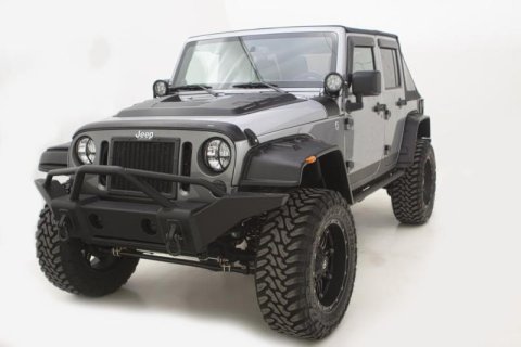 AVS 07-18 Jeep Wrangler (2 Door) Ventvisor & Aeroskin Deflector Combo Kit - Matte Black thumbnail 1