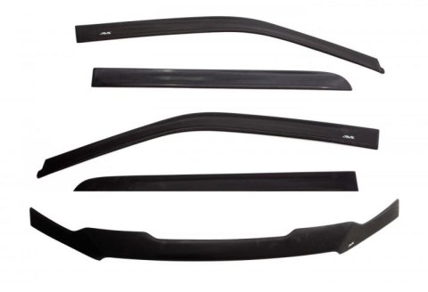 AVS 07-18 Jeep Wrangler (2 Door) Ventvisor & Aeroskin Deflector Combo Kit - Matte Black thumbnail 2