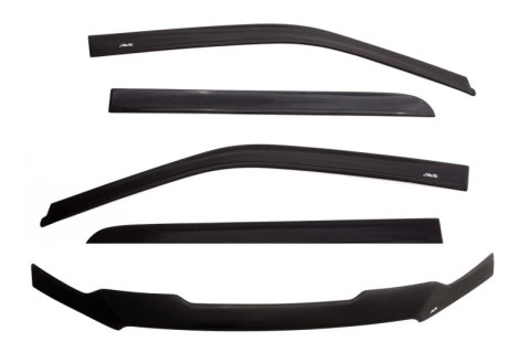 AVS 07-18 Jeep Wrangler (2 Door) Ventvisor & Aeroskin Deflector Combo Kit - Matte Black thumbnail 6