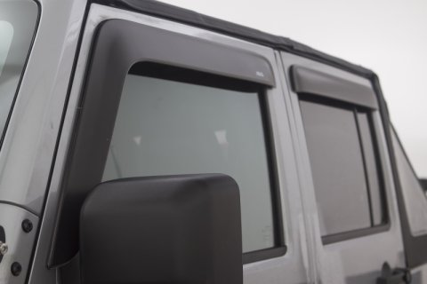 AVS 07-18 Jeep Wrangler (2 Door) Ventvisor & Aeroskin Deflector Combo Kit - Matte Black thumbnail 7
