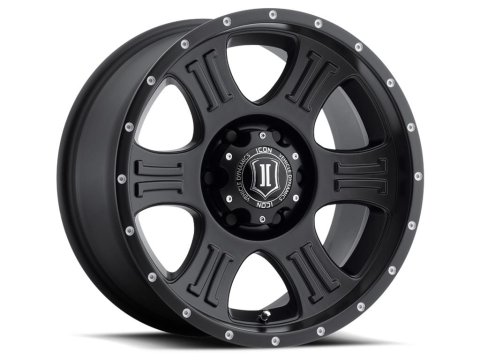 ICON Shield 20x9 5x150 16mm Offset 5.625in BS 110.1mm Bore Satin Black Wheel thumbnail 1