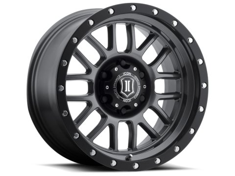 ICON Alpha 17x8.5 6x5.5 0mm Offset 4.75in BS 106.1mm Bore Gun Metal Wheel thumbnail 1
