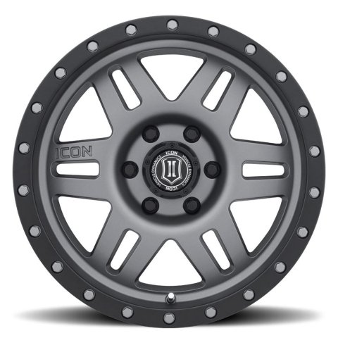 ICON Six Speed 17x8.5 5x150 25mm Offset 5.75in BS 116.5mm Bore Titanium Wheel