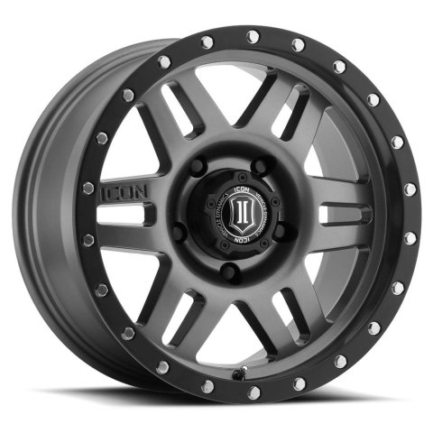 ICON Six Speed 17x8.5 6x135 6mm Offset 5in BS 94mm Bore Gun Metal Wheel thumbnail 1