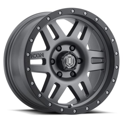 ICON Six Speed 17x8.5 5x5 -6mm Offset 4.5in BS 94mm Bore Titanium Wheel thumbnail 2