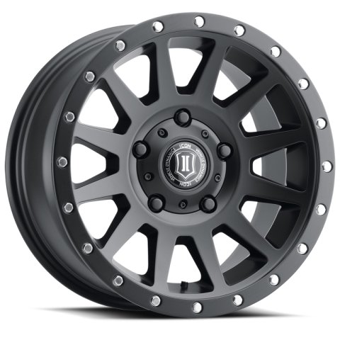 ICON Compression 17x8.5 5x150 25mm Offset 5.75in BS 110.1mm Bore Satin Black Wheel thumbnail 1