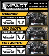 ICON 2018+ Jeep Wrangler JL / 2020+ JT Front Impact Bumper Mid Width Wings thumbnail 3