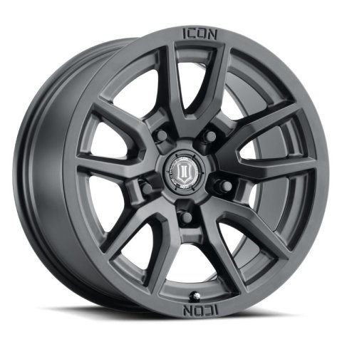 ICON Vector 5 17x8.5 5x5 -6mm Offset 4.5in BS 71.5mm Bore Satin Black Wheel thumbnail 1