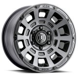 ICON Thrust 17x8.5 6x5.5 0mm Offset 4.75in BS 106.1mm Bore Smoked Satin Black Wheel thumbnail 1