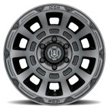 ICON Thrust 17x8.5 6x5.5 0mm Offset 4.75in BS 106.1mm Bore Smoked Satin Black Wheel thumbnail 2