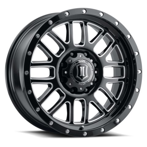 ICON Alpha 20x9 5x150 16mm Offset 5.625in BS Gloss Black Milled Spokes Wheel thumbnail 2