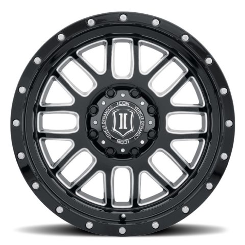ICON Alpha 20x9 6x135 16mm Offset 5.625in BS Gloss Black Milled Spokes Wheel thumbnail 2