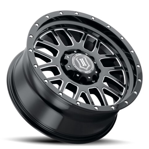 ICON Alpha 20x9 6x135 16mm Offset 5.625in BS Gloss Black Milled Spokes Wheel thumbnail 3