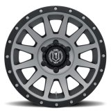 ICON Compression 18x9 5x5 -12mm Offset 4.5in BS Titanium Wheel thumbnail 1