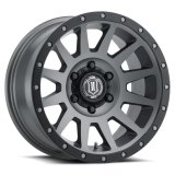 ICON Compression 18x9 5x5 -12mm Offset 4.5in BS Titanium Wheel thumbnail 2