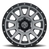 ICON Compression 18x9 5x5 -12mm Offset 4.5in BS Titanium Wheel thumbnail 6