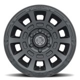 ICON Thrust 17x8.5 5x150 25mm Offset 5.75in BS Satin Black Wheel thumbnail 2