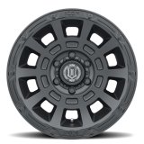 ICON Thrust 17x8.5 5x150 25mm Offset 5.75in BS Satin Black Wheel thumbnail 5