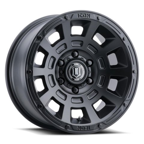 ICON Thrust 17x8.5 5x5 -6mm Offset 4.5in BS Satin Black Wheel thumbnail 1