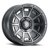 ICON Victory 17x8.5 5x5 -6mm Offset 4.5in BS Smoked Satin Black Tint Wheel thumbnail 1