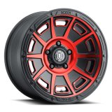 ICON Victory17x8.5 6x5.5 0mm Offset 4.75in BS Satin Black w/Red Tint Wheel thumbnail 3